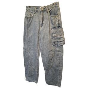 AGOLDE Jeans Blue Size 25 Cass Baggy Cargo Wide-Leg 27" Inseam‎ 12" Rise